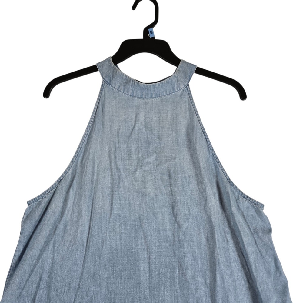 Cloth & Stone Trapeze Dress Womens XL Blue Chambray Denim Sleeveless - Picture 2 of 8